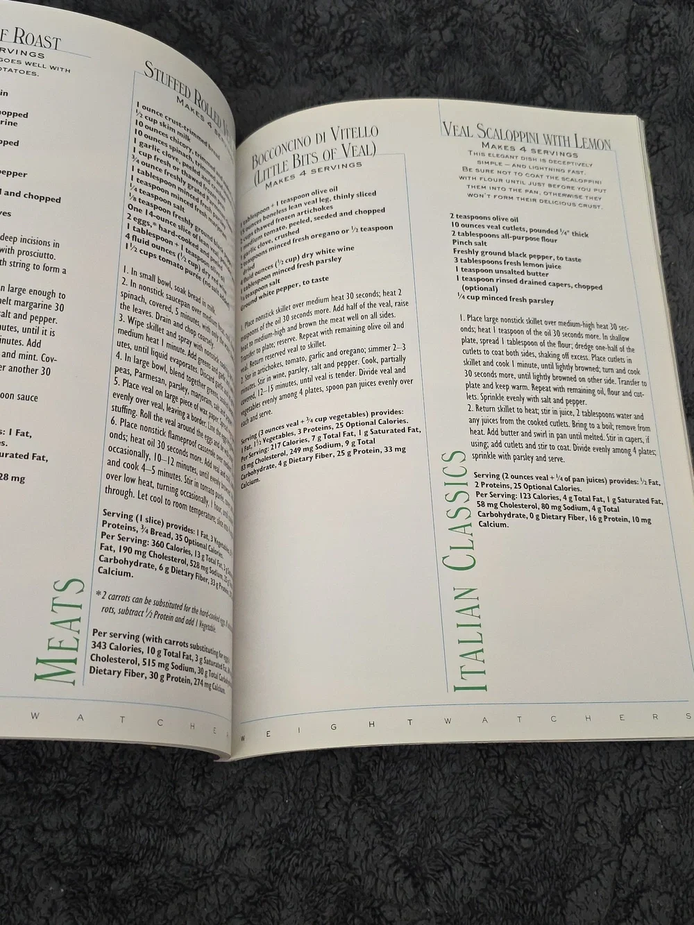 Weight Watchers Magazine Italian Classics Cookbook - Vintage 1996
